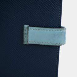 Pre Owned Hermes Bearn Blue Epsom/Swift Leather Wallet