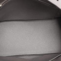 مملوكة مسبقًا Hermès Grey Clemence Leather Palladium Finish Birkin 25 Bag
