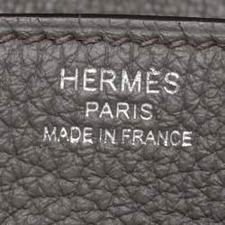مملوكة مسبقًا Hermès Grey Clemence Leather Palladium Finish Birkin 25 Bag