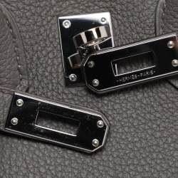 مملوكة مسبقًا Hermès Grey Clemence Leather Palladium Finish Birkin 25 Bag