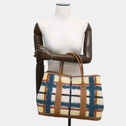 Pre Owned Hermes Garden Party 36 Multicolor Toile H Plume Negonda Leather Tote Bag
