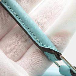 Pre Owned Hermes Plume Mini Blue Atoll Swift Leather Tote Bag