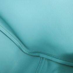 Pre Owned Hermes Plume Mini Blue Atoll Swift Leather Tote Bag