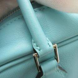 Pre Owned Hermes Plume Mini Blue Atoll Swift Leather Tote Bag