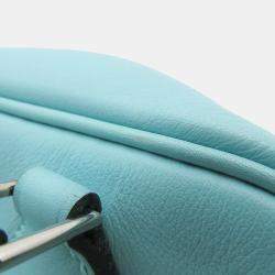 Pre Owned Hermes Plume Mini Blue Atoll Swift Leather Tote Bag