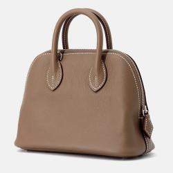 Pre Owned Hermes Bolide 1923 Mini Etoupe Evercolor Leather Tote Bag