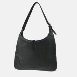 Pre Owned Hermes Trim 31 Black Taurillon Clemence Leather Shoulder Bag