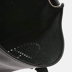 Pre Owned Hermes Evelyne III GM Black Taurillon Clemence Leather Shoulder Bag