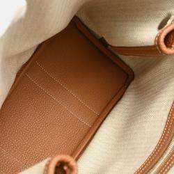 Pre Owned Hermes Garden Party 30 TPM Gold Negonda Leather Tote Bag