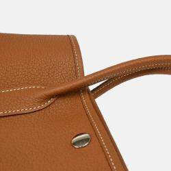 Pre Owned Hermes Garden Party 30 TPM Gold Negonda Leather Tote Bag