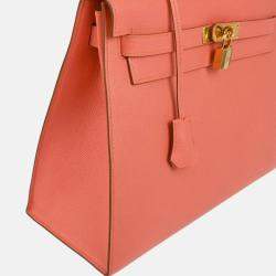 Pre Owned Hermes Kelly 32 Sellier Rouge Pivoine Epsom Leather Shoulder Bag