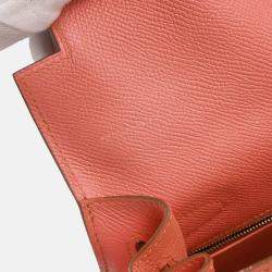 Pre Owned Hermes Kelly 32 Sellier Rouge Pivoine Epsom Leather Shoulder Bag