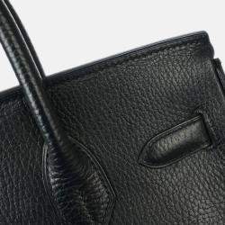 Pre Owned Hermes Birkin 30 Black Ardennes Leather Tote Bag
