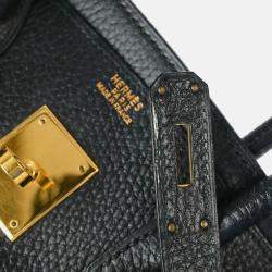 Pre Owned Hermes Birkin 30 Black Ardennes Leather Tote Bag