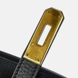 Pre Owned Hermes Birkin 30 Black Ardennes Leather Tote Bag
