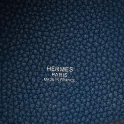 Pre Owned Hermes Vert Bosphore/Deep Bleu Taurillon Clemence Leather Picotin Lock 18 Bag