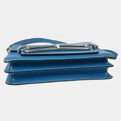Pre Owned Hermes Roulis 23 Blue Zanzibar Evercolor Leather Shoulder Bag