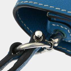 Pre Owned Hermes Roulis 23 Blue Zanzibar Evercolor Leather Shoulder Bag