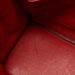 Pre Owned Hermes Rouge Tomate Taurillon Clemence Leather Gold Finish Birkin 35 Bag
