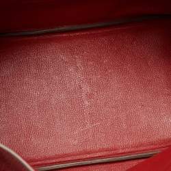 Pre Owned Hermes Rouge Tomate Taurillon Clemence Leather Gold Finish Birkin 35 Bag