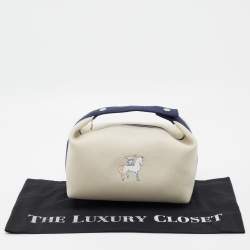 مملوكة مسبقًا Hermès Gris Perle Canvas Large Cabriole Bride-a-Brac Case