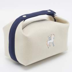 مملوكة مسبقًا Hermès Gris Perle Canvas Large Cabriole Bride-a-Brac Case