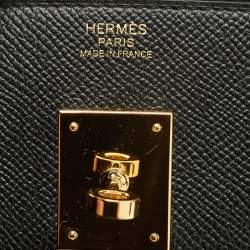 Pre Owned Hermes Noir Epsom Leather Gold Finish Birkin 30 Bag