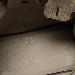 Pre Owned Hermes Gris Tourterelle Togo Leather Gold Finish Birkin 30 Bag