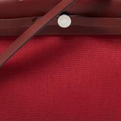 Pre Owned Hermes Rouge Grenat/Rouge H Toile and Vache Hunter Herbag Zip 31 Bag
