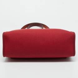 Pre Owned Hermes Rouge Grenat/Rouge H Toile and Vache Hunter Herbag Zip 31 Bag