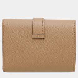 Pre Owned Hermes Bearn Compact Chai/Mauve Silvestre Epsom Leather Wallet