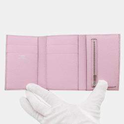 Pre Owned Hermes Bearn Compact Chai/Mauve Silvestre Epsom Leather Wallet