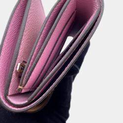 Pre Owned Hermes Bearn Compact Chai/Mauve Silvestre Epsom Leather Wallet