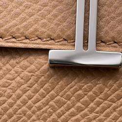 Pre Owned Hermes Bearn Compact Chai/Mauve Silvestre Epsom Leather Wallet