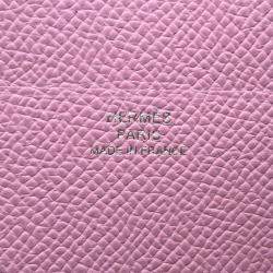 Pre Owned Hermes Bearn Compact Chai/Mauve Silvestre Epsom Leather Wallet