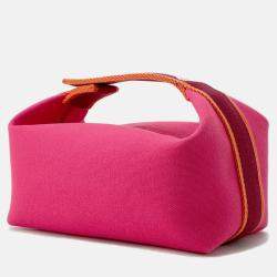 Pre Owned Hermes Bride-a-Brac PM Hibiscus Canvas Pouch