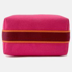 Pre Owned Hermes Bride-a-Brac PM Hibiscus Canvas Pouch