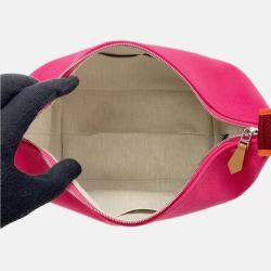 Pre Owned Hermes Bride-a-Brac PM Hibiscus Canvas Pouch