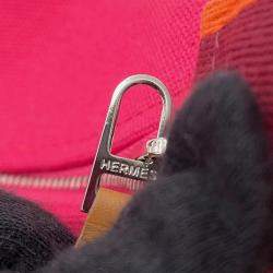 Pre Owned Hermes Bride-a-Brac PM Hibiscus Canvas Pouch