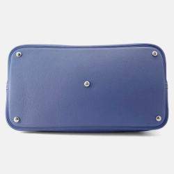 Pre Owned Hermes Bolide 45 Blue Brighton Taurillon Nobillo Leather Travel Bag