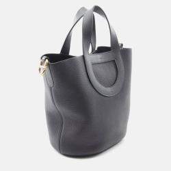 Pre Owned Hermes In The Loop 23 Caban Navy Blue Leather Handbag