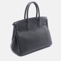 Pre Owned Hermes Birkin 30 Black Leather Handbag