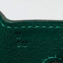 Pre Owned Hermes Vert Moyen Epsom Leather Electrum Finish Birkin Sellier 25 Bag