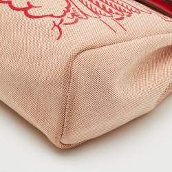 Pre Owned Hermès Rouge Piment Toile H and Vache Hunter Pegase Pop Herbag Zip 31 Bag