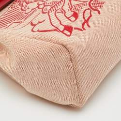 Pre Owned Hermès Rouge Piment Toile H and Vache Hunter Pegase Pop Herbag Zip 31 Bag