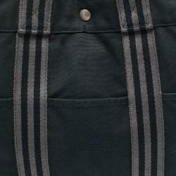 Pre Owned Hermes Black Canvas Herline MM Tote 