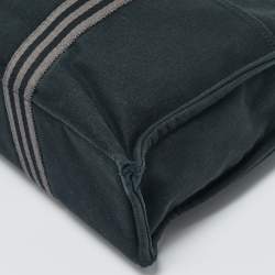 Pre Owned Hermes Black Canvas Herline MM Tote 