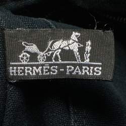 Pre Owned Hermes Black Canvas Herline MM Tote 