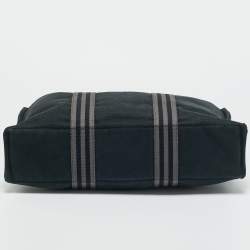 Pre Owned Hermes Black Canvas Herline MM Tote 