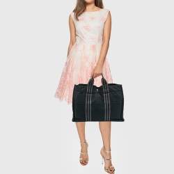 Pre Owned Hermes Black Canvas Herline MM Tote 